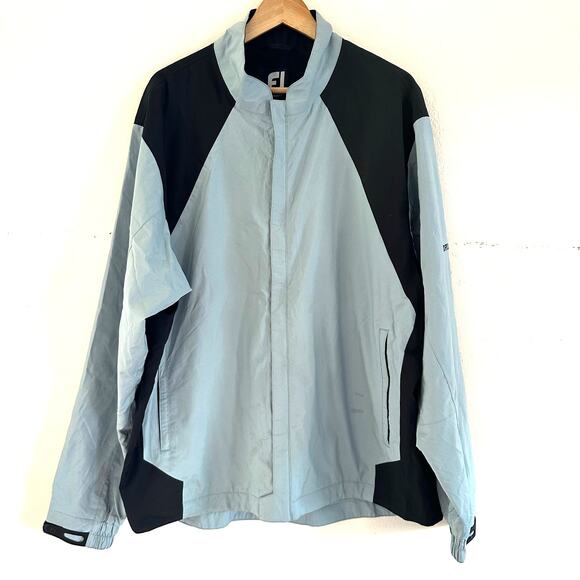Footjoy DryJoys Long Sleeve‎ Full Zip Jacket Golf Size XLarge Blue Black - Picture 1 of 8